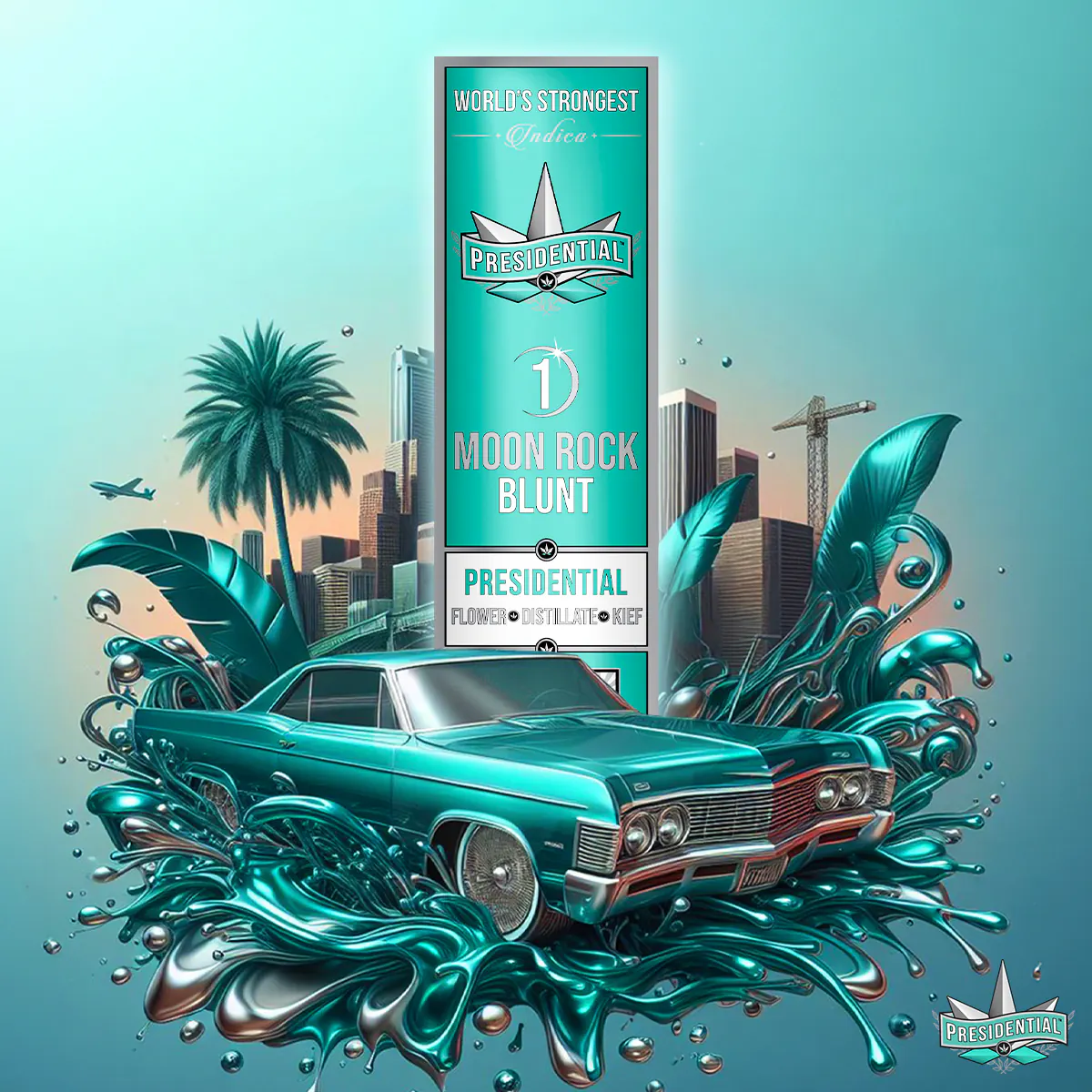 Presidential Classic blunt packaging artwork in a square layout