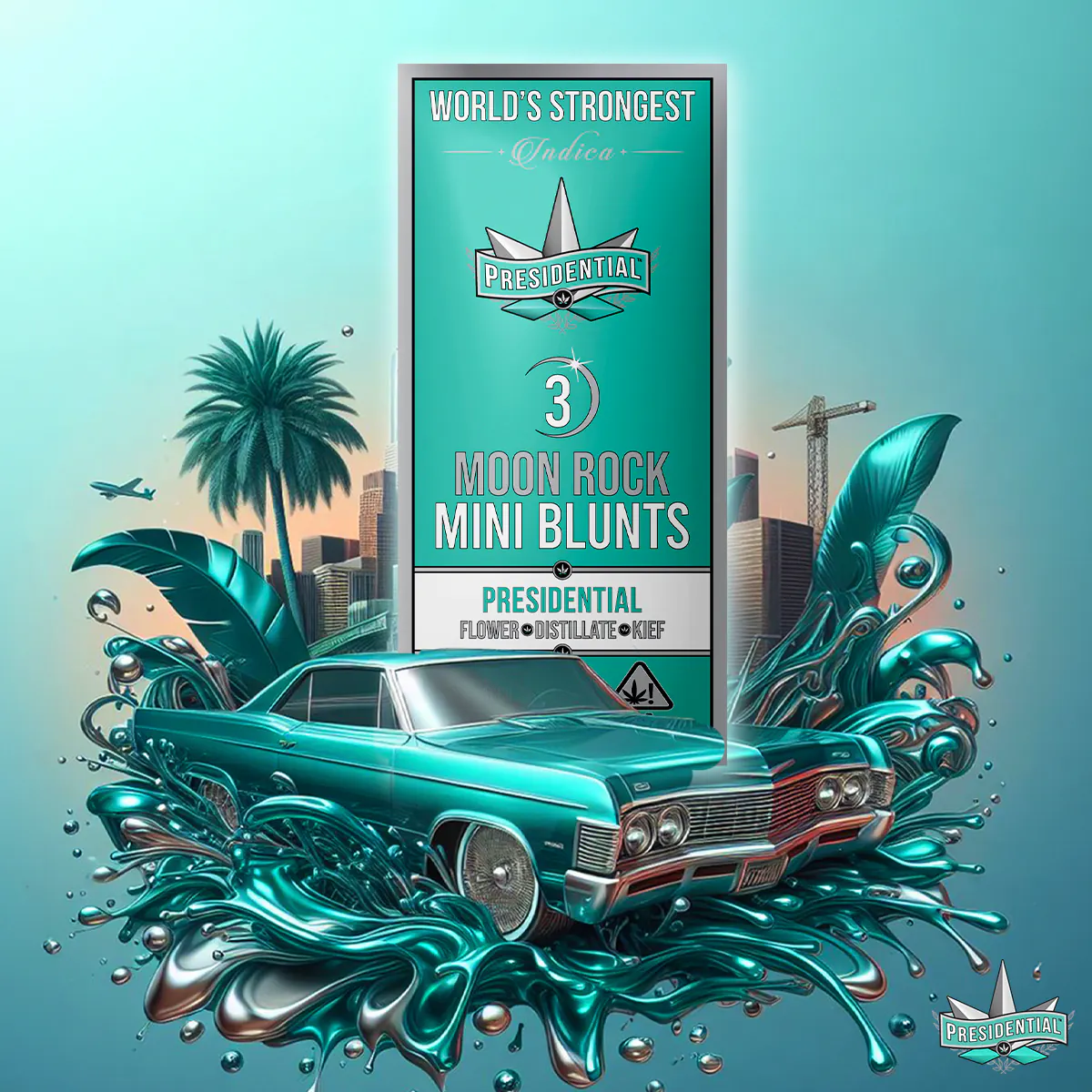 Presidential Classic mini blunt packaging artwork in a square layout