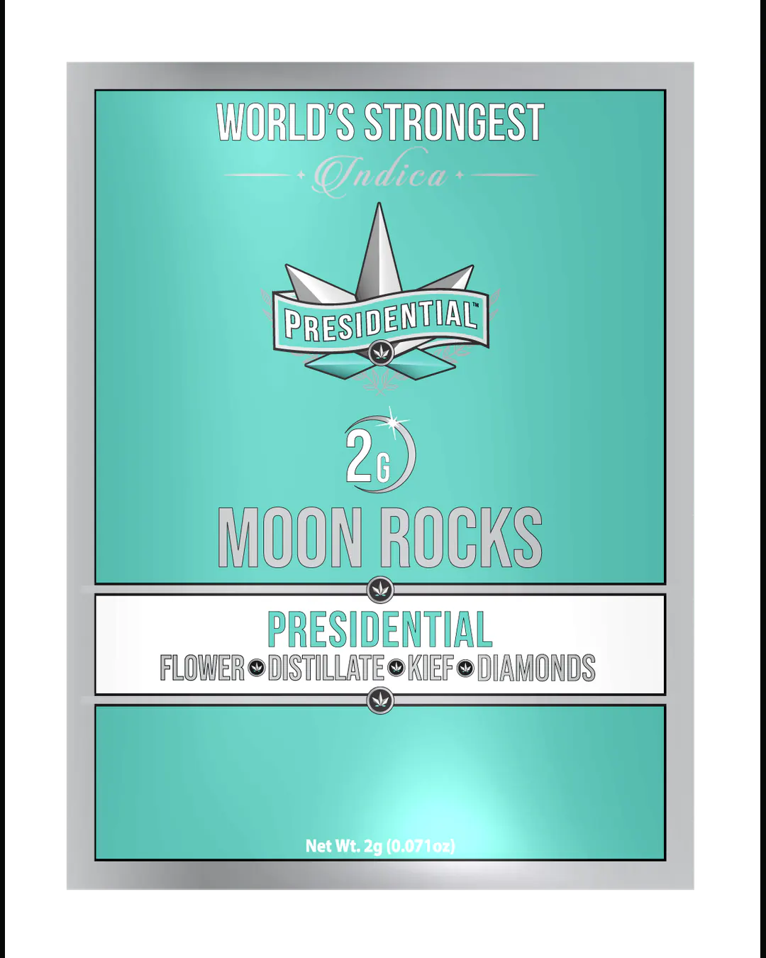 Presidential Classic Moon Rocks vertical menu label artwork