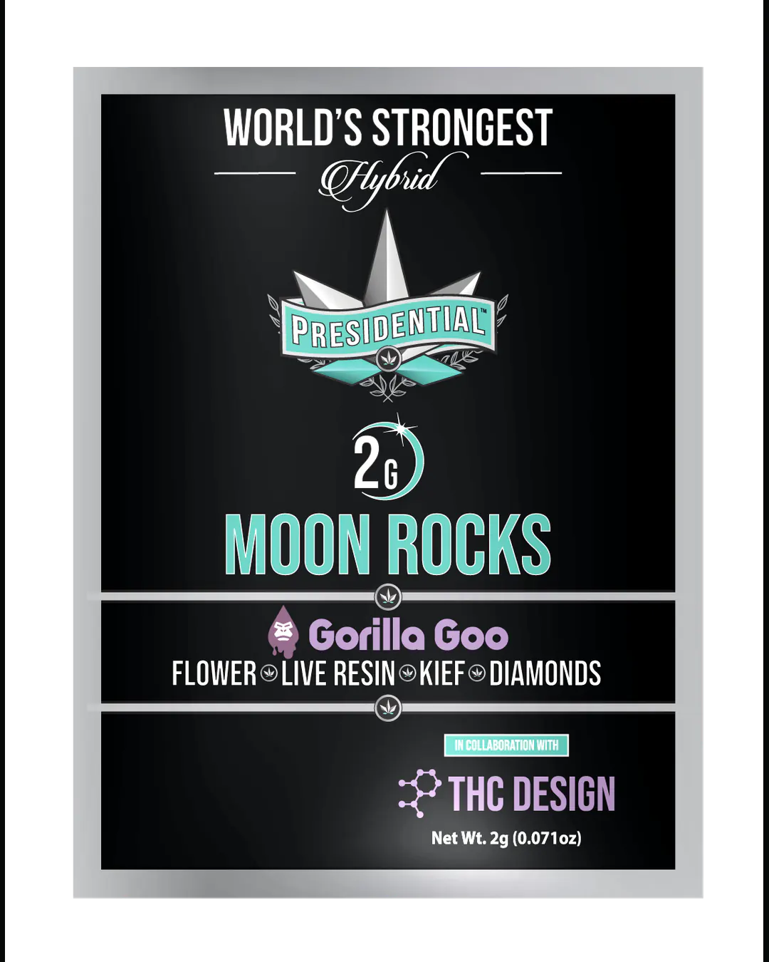 Presidential Gorilla Goo Moon Rocks vertical menu label artwork
