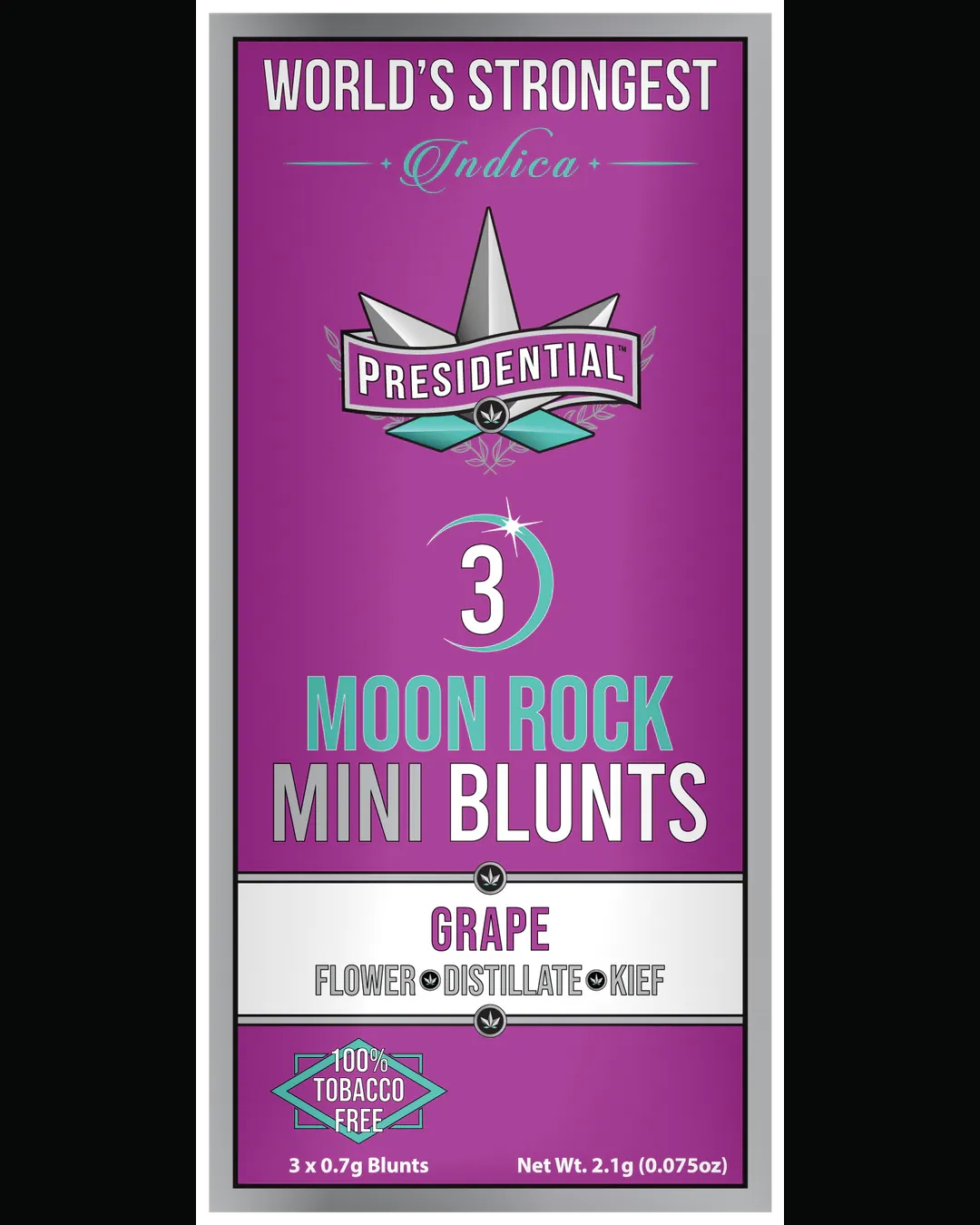 Presidential Grape mini blunt vertical menu label artwork