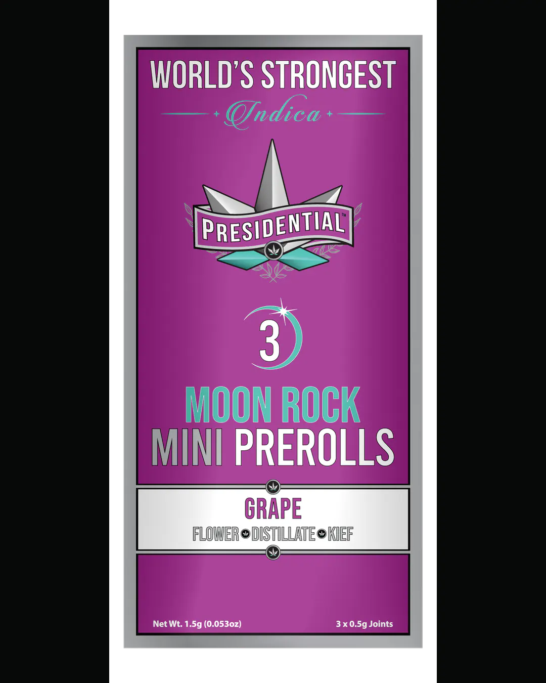 Presidential Grape mini pre-roll vertical menu label artwork
