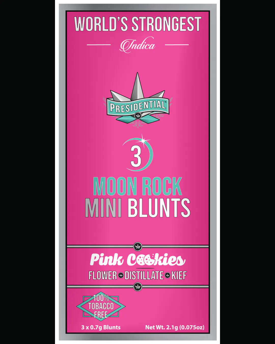 Presidential Pink Cookies mini blunt vertical menu label artwork