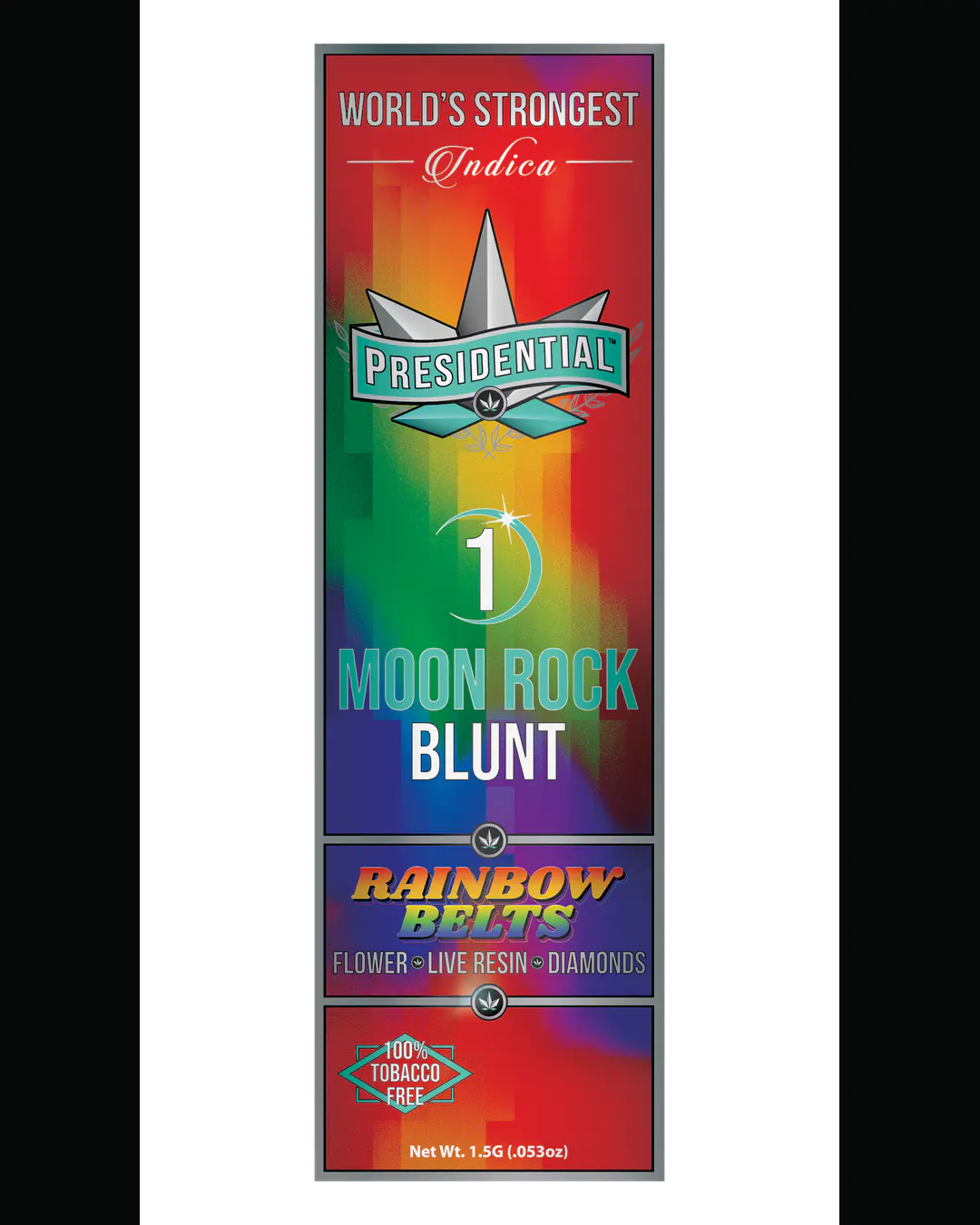 Presidential Rainbow Belts blunt vertical menu label artwork