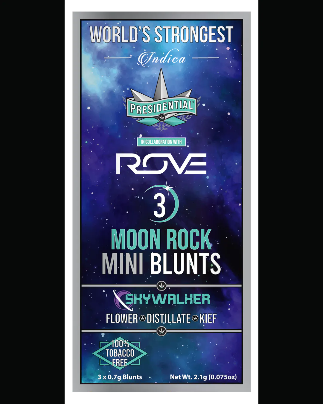 Presidential Skywalker mini blunt vertical menu label artwork