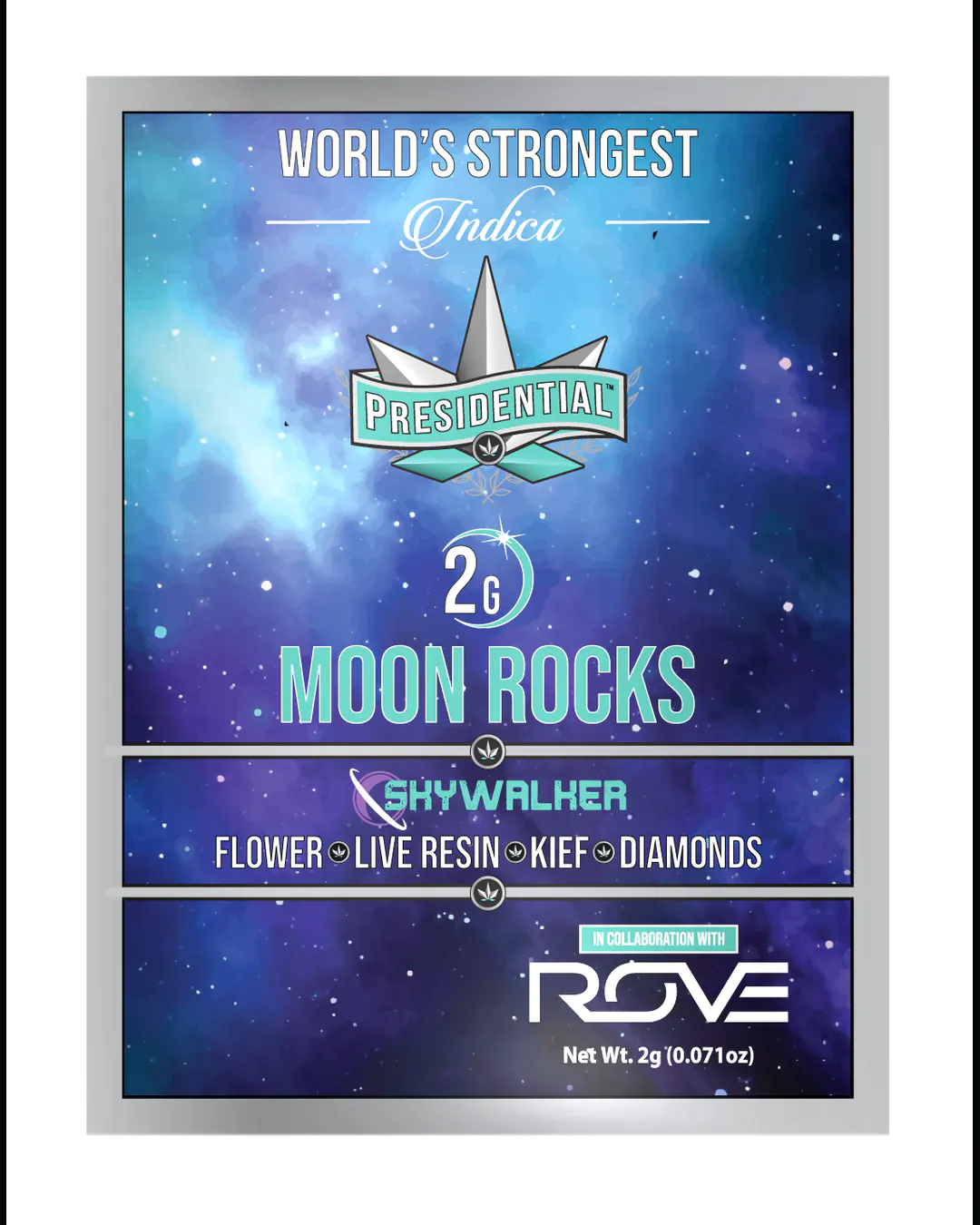 Presidential Skywalker Moon Rocks vertical menu label artwork