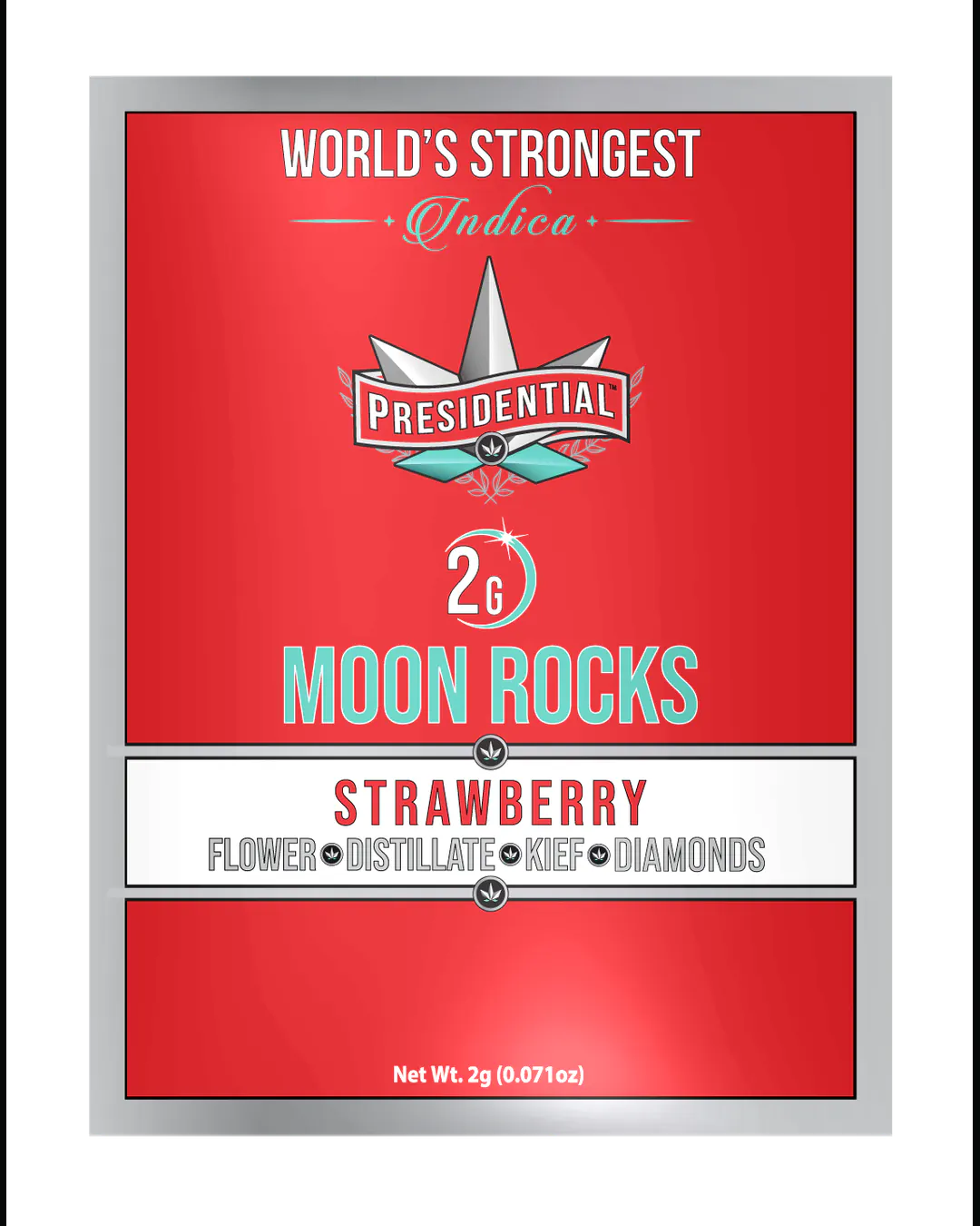 Presidential Strawberry Moon Rocks vertical menu label artwork