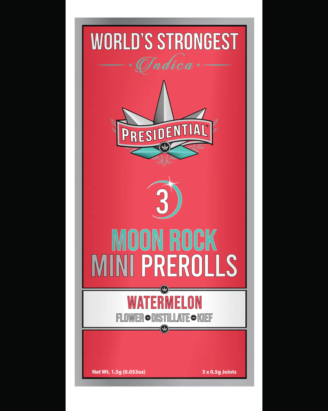 Presidential Watermelon mini pre-roll vertical menu label artwork