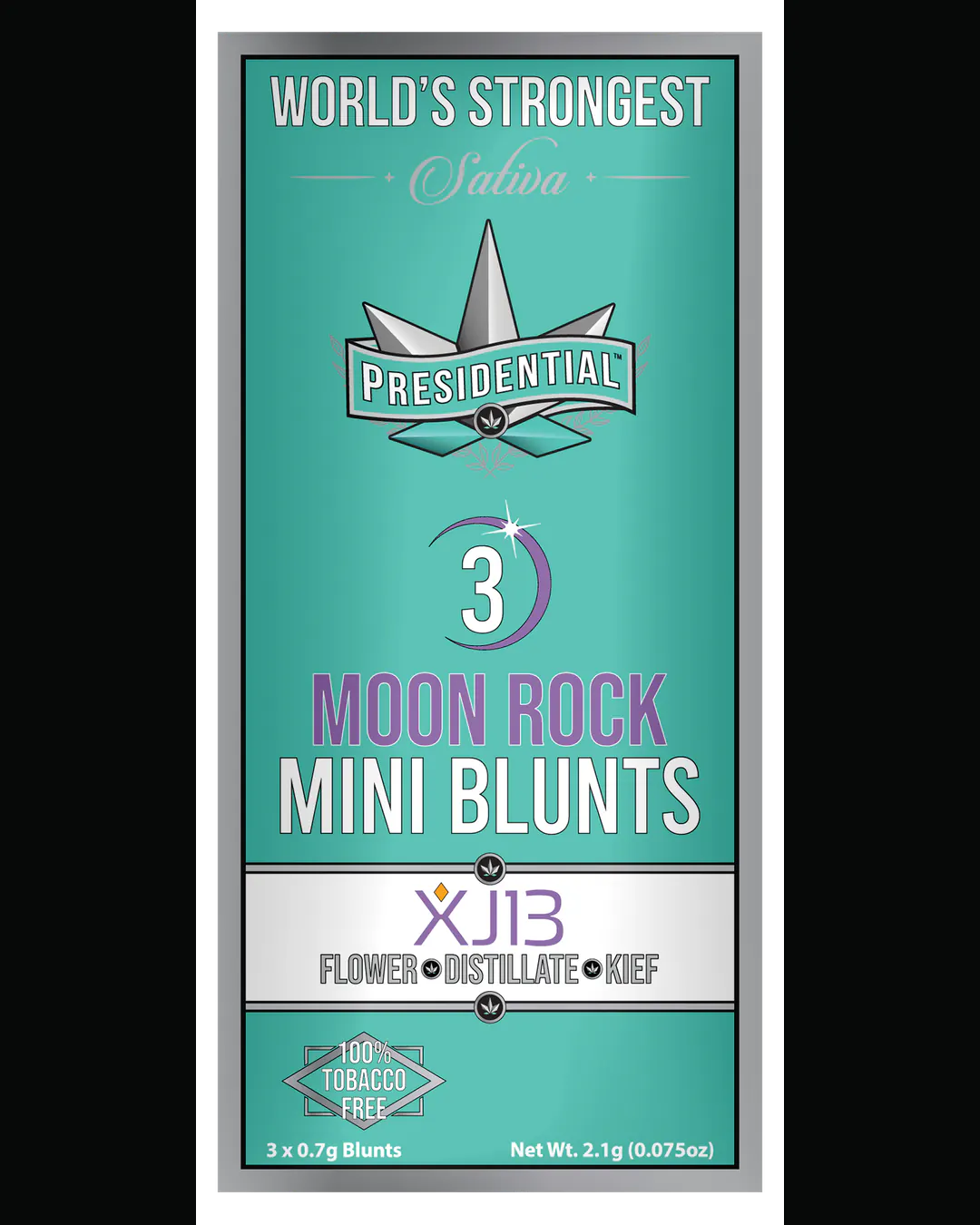 Presidential XJ-13 mini blunt vertical menu label artwork