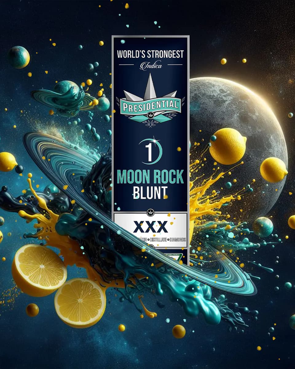 Presidential XXX blunt packaging artwork in an alternate portrait layout